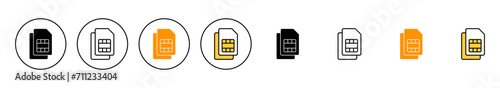 Sim card icon set vector. dual sim card sign and symbol