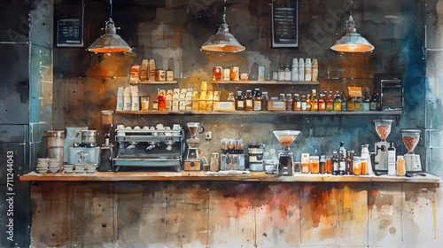 watercolor coffee bar
