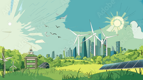business lifestyle concept with an emphasis on renewable energy