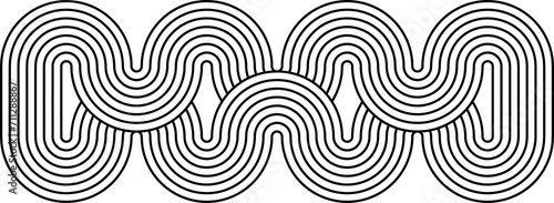 Wavy or curvy stripy zen shape, modern element