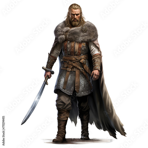 AI generate Viking warrior on transparent background PNG