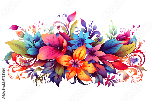 Bunte florale Illustration, Hintergrund, erstellt mit generativer KI