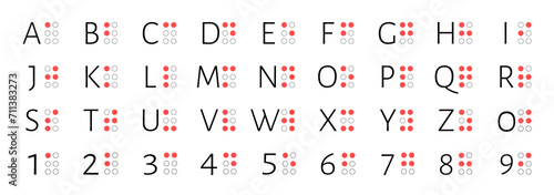Braille alphabet letters, English version. Png clipart isolated on transparent background