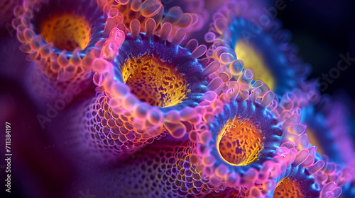 A vibrant image of a Vorticella convallaria under a digital microscope.