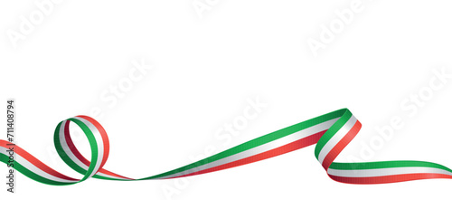 Italian flag ribbon. Curly ribbon on white background. Vector illustration.