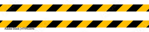 Distressed yellow and black barricade tape. Isolated element.