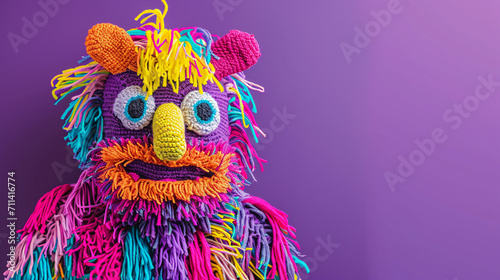 Traditional Mexican piñata, funny monster toy. Happy birthday concept. 