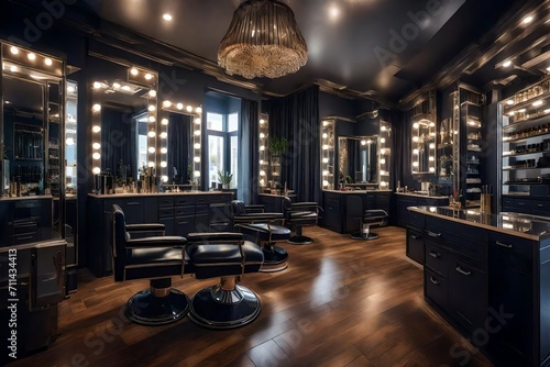 luxury Beauty shop interior, beautician salon,