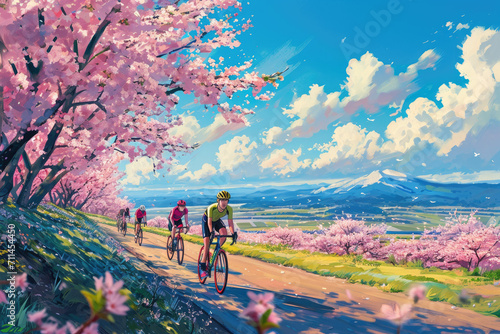 Springtime Cycling Euphoria, spring art