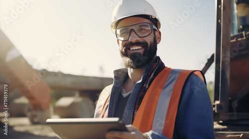 construction worker with a helmet on-site