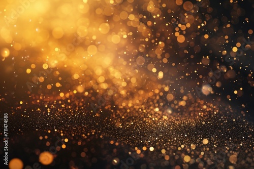 Sparkling golden powder. Festive background.