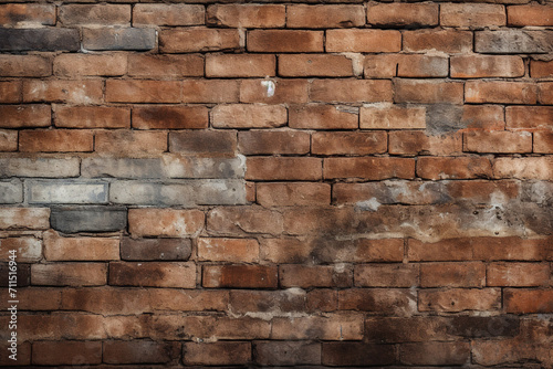 Background with a pattern of an old red brick wall. Generated by artificial intelligence