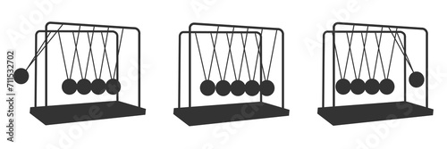 Newton Cradle icon. Balancing balls cradle vector ilustration.
