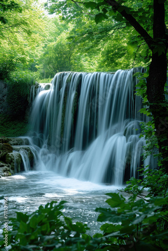 Exquisite Waterfall in Nature, spring art