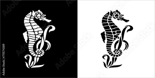  Illustration vector graphics of seahorse icon