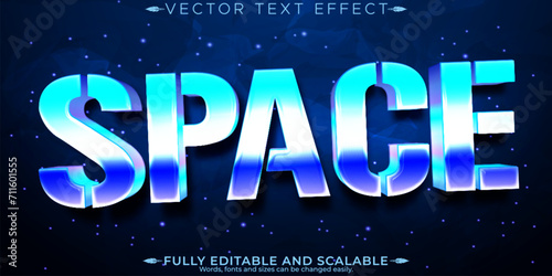 Space text effect, editable future and techno font style