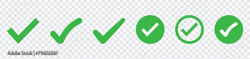 "Explore the Check Mark Icon Set – Green checkmarks, approved symbols for versatile vector designs."
