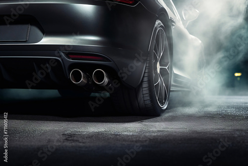 Capturing the essence of automotive emissions, this photo showcases an exhaust pipe emitting subtle smoke. Explore the intersection of technology and environmental impact