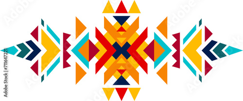 Mexican folk decor motif, aztec tribal pattern