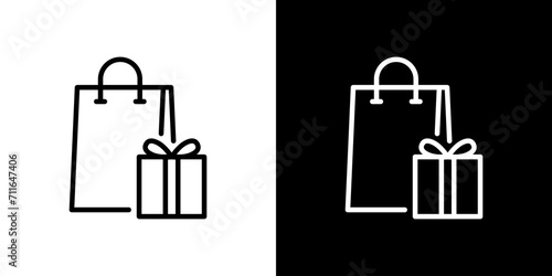 シンプルな買い物袋とプレゼントアイコン
