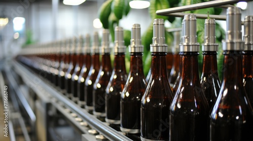 Inside a Mexican Factory, the Hot Sauce Production Line Showcases the Bottling of Flavorful and Spicy Chili Pepper Sauces, Crafted for Culinary Excellence 