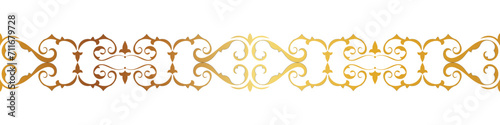 abstract floral border seamless golden paper border woodcarving decorative pattern