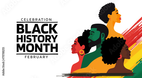 Black history month celebrate 2024. vector illustration design graphic Black history month. Flat vector illustration template for background, banner, card, poster.