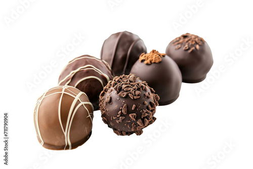 Chocolate Truffles Isolated on a Transparent Background