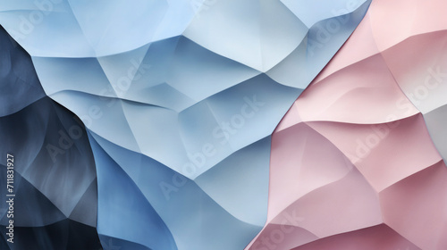 Closeup of geometric polygons wall pattern in grey rose with 3d effect, modern design, background web business texture