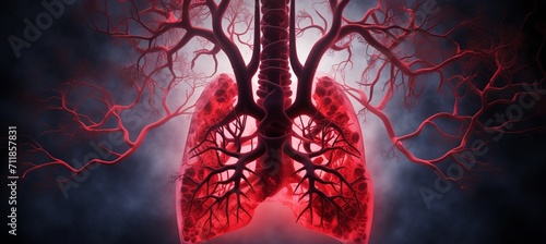 Detailed 3d illustration of healthy lungs in medical context, showcasing respiratory system anatomy