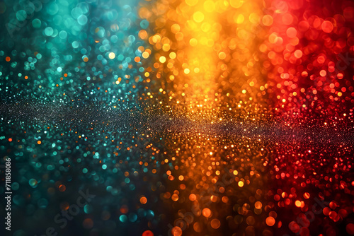 Black History Month concept. Abstract green yellow and red color glitter sparkle background. Bokeh. Space for your text.