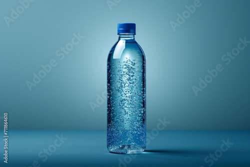 Empty water bottle mockup with luxury background