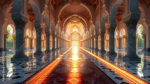Interior of the Hassan II Mosque in Casablanca, Morocco