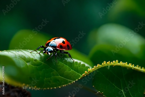 ladybug on leaf Generated with AI.