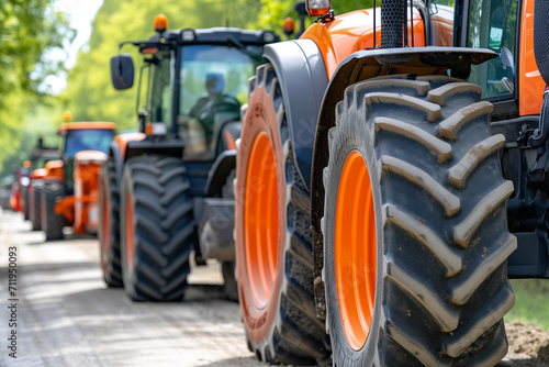 Tractors Line Up in Urban Protest Against Agricultural Tax Increases