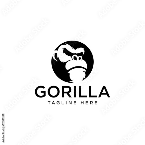 angry gorilla head logo template vector. gorilla head logo emblem. gorilla vector logo template. ape logo template