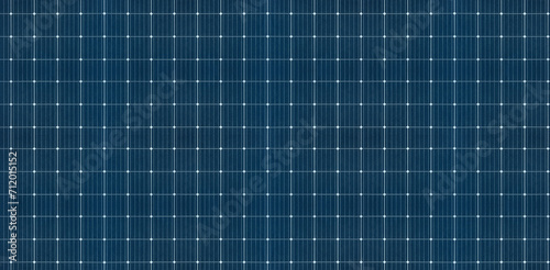 Solar panel grid seamless pattern texture wide background. Sun electric generation, blue solar phtovoltaic cell graphic resource. Alternative energy source.