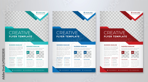 business flyer template with minimalist layout and modern style use for promotion kit and product publication