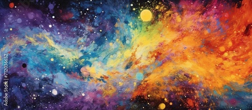 Colorful abstract background of a surrealistic interpretation of a cosmic nebula, brought to life through abstract art.