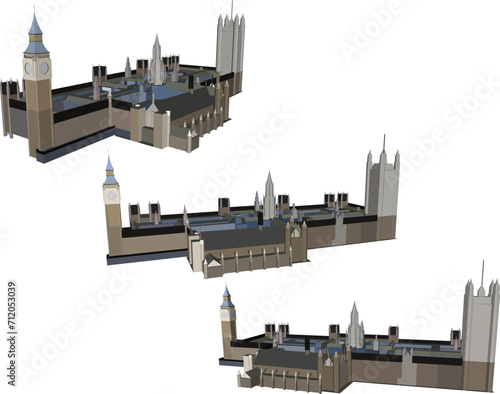 Vector sketch illustration of palace castle building design