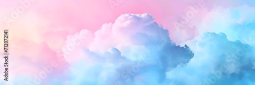 Wide banner abstract watercolor cloud texture with pastel color background