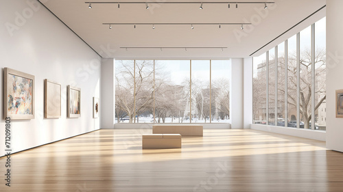 New York Art Gallery A contemporary gallery with a trendy minimalist
