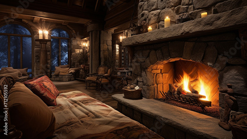 Cozy Alpine Lodge Spa A spa styled as a cozy alpine