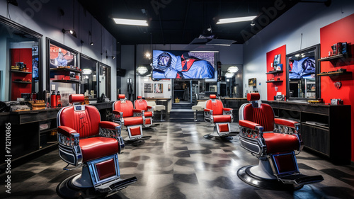 Sports Fanatic Barber Zone A sportsthemed barber salon