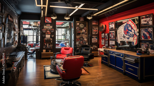 Sports Fanatic Barber Zone A sportsthemed barber shop