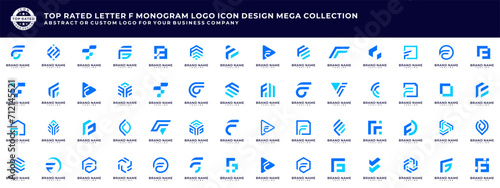 F monogram logo design collection. icons for business of luxury, elegant, minimalist