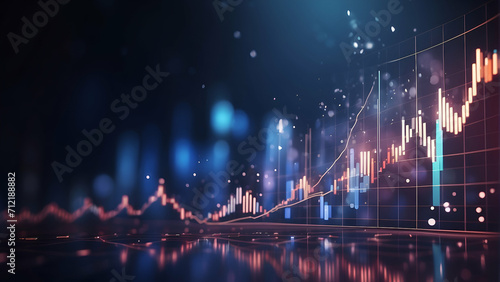 financial graphs with blurred background