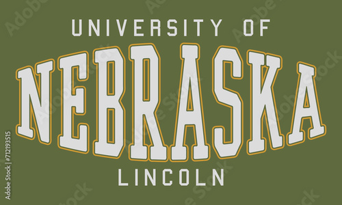 Nebraska University Lincoln Varsity style graphic. Editable and ready to use for Tee Shirt, hoodie, and others