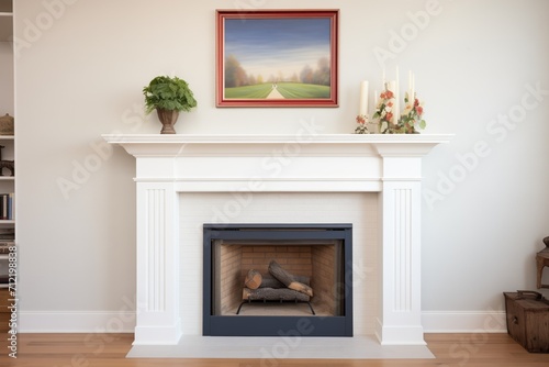 georgian style fireplace mantel adorned with dentil molding