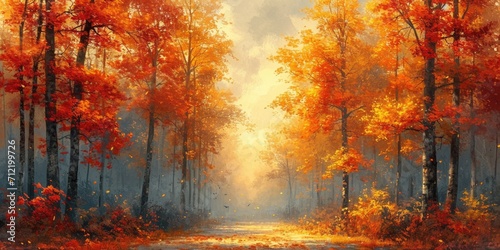  Autumn Forest Brushstroke
